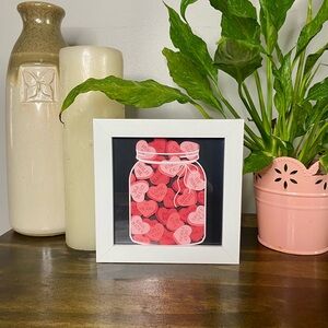 3D Valentines Jar of Hearts Shadowbox